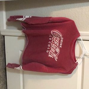 semi cropped coco cola crew neck